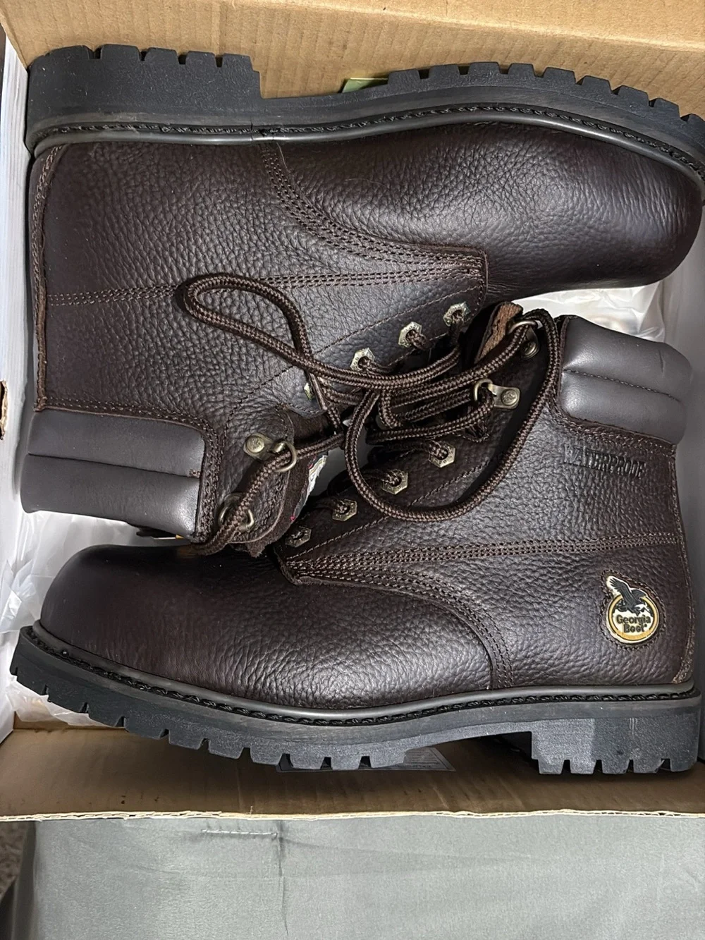 Georgia Boot Men's Brown Lace-Up Work Boots